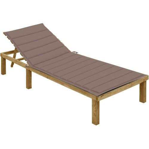 vidaXL Ležalnik s taupe blazino impregnirana borovina, (20661237) Cene