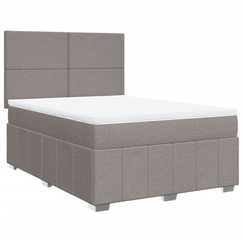vidaXL Box spring postelja z vzmetnico taupe 140x200 cm blago, (21308345) Cene