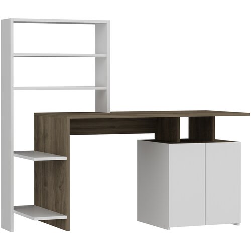 Hanah home Melis WalnutWhite Study Desk Cene