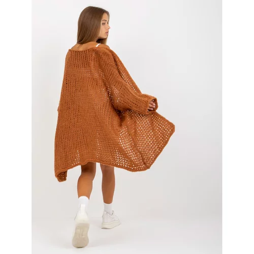 Fashion Hunters Brown knitted oversize cardigan OCH BELLA