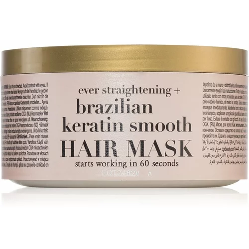 OGX Brazilian Keratin Smooth maska za glajenje las s keratinom 300 ml