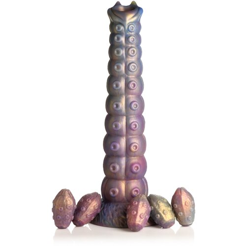 Creature Cocks Deep Invader Tentacle Ovipositor Silicone Dildo with Eggs Cene