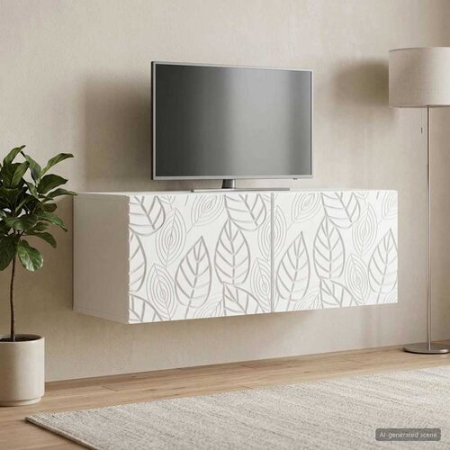 TV ormar za zid 98 x 41 x 30 cm Bijela Konstruirano drvo Zidne Cene