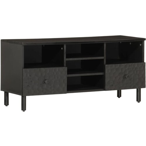 TV ormarić crni 100 x 33 x 46 cm od masivnog drva manga Cijene