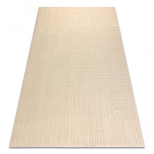 RugsX Volnena preproga TEXTURA 488.05.LA100 OSTA - Linije, geometrijski okvir, strukturna krem 160x230 cm, (5000218751) Cene