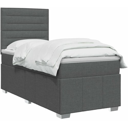  Boxspring krevet s madracem Tamnosiva 90 x 200 cm Tkanina - Tamnosiva 90 x 200 cm Dizajn linija Slike