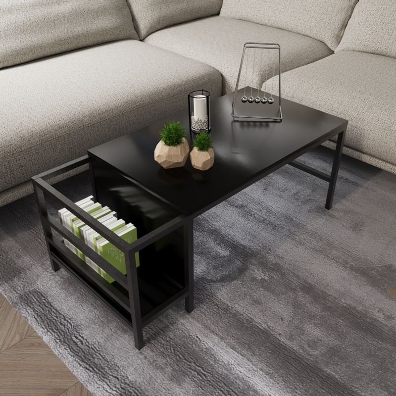 Hanah home stočić za dnevnu sobu modern L765 black coffee table Slike