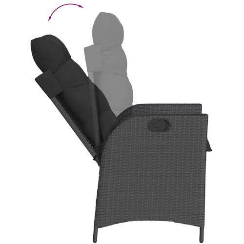  9-dijelni vrtni blagovaonski set s jastucima crni od poliratana Crna 200 x 100 x 74 cm Slike
