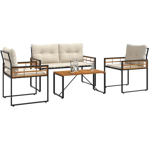  Set vanjskog namje&amp;scaron;taja s jastukom 4 pcs Krema Slike