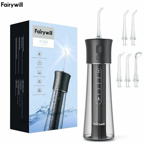 Fairywill FW-F30 bežični oralni irigator za zube i desni (crna) Slike