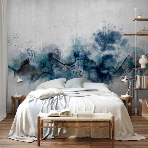  Foto tapeta - Abstract wave - minimalist composition with blue pattern 350x256 Slike