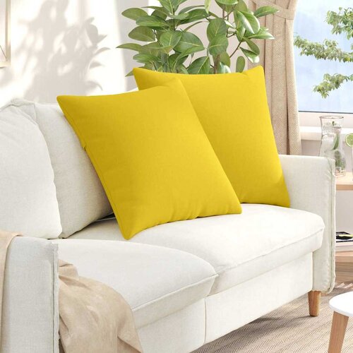  Jastučići za sofu 2 pcs Svijetlo žuta 60 x 60 cm tkanina Cijene