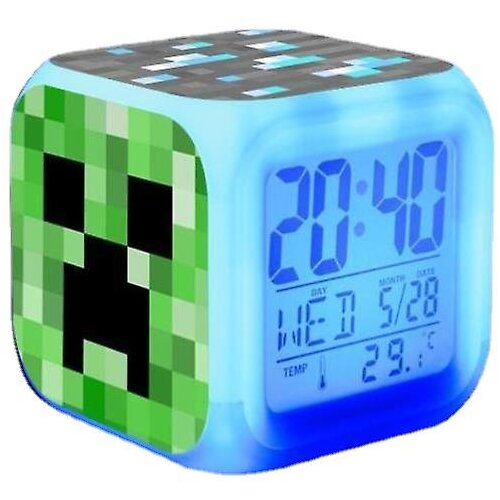 Generic Ura z nočno lučko, budilka Minecraft, ki spreminja barvo, (21132398) Cene