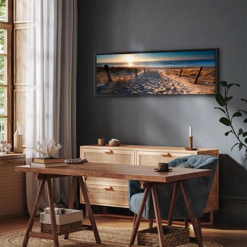 Slika - Sunset Path 90x30 U crnom drvenom okviru Slike