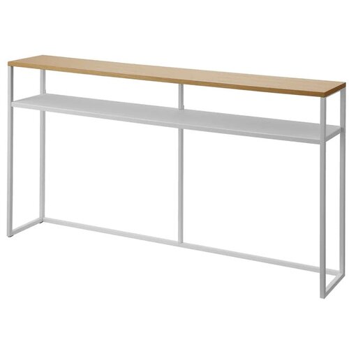 YAMAZAKI Bijeli/svjetlo smeđi pomoćni stol u dekoru jasena 20,5x126 cm Tower – Cijene