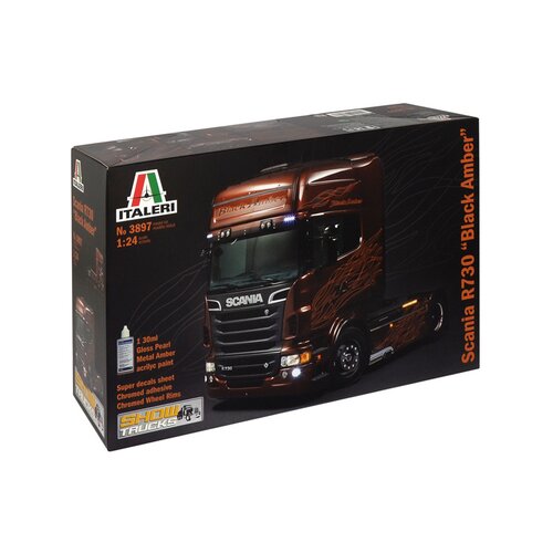 Italeri 3897 Scania R730 V8 Black Amber model kamiona za sastavljanje 1:24 Slike