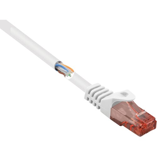 Renkforce RF-5044026 RJ45 omrežni kabel\, Patch kabel CAT 6 U/UTP 10.00 m bela z za&scaron;čitnim zapornim zatičem\, brez halogena 1 kos, (20418116) Cene