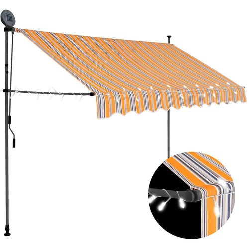 Tenda na ručno uvlačenje s LED svjetlima 250 cm žuto-plava Cene