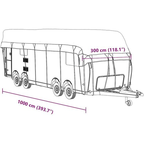 VidaXL Krovni pokrivač karavana sivi 1000x300 cm netkana tkanina Slike