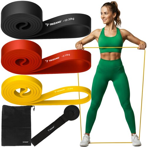 Set elastične trake za vježbanje – 3 komada (6 kg, 15 kg, 30 kg) + kuka + plan treninga Cene