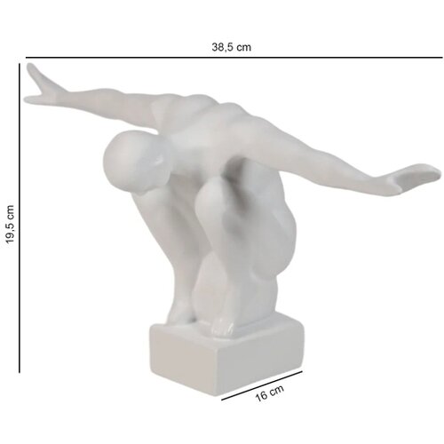  Dekoracija za sto 19,5x16x38,5 cm smola/bela Slike