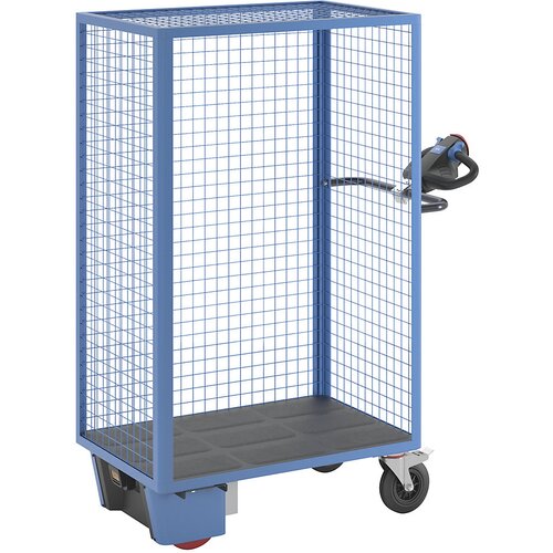 eurokraft pro nivojski voziček z električnim pogonom, vzdolžna stran odprta, dxšxv 1470 x 700 x 1800 mm, svetlo modre barve Cene