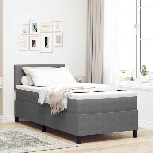  LED Box Spring Krevet Svijetlo siva i bijela. 100 x 200 cm Cijene
