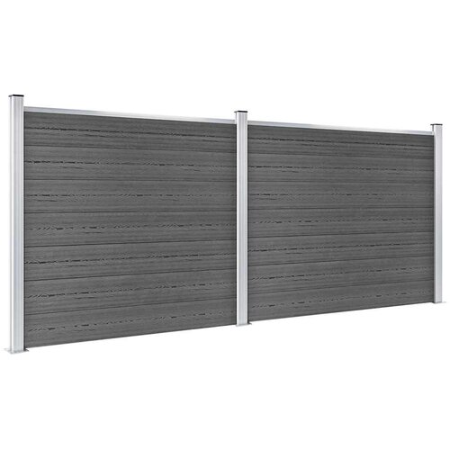  Set panela za ogradu WPC 353 x 146 cm crni Slike