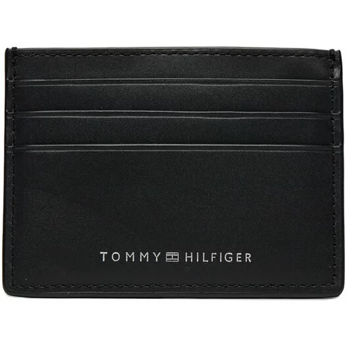 Tommy Hilfiger Etui za kreditne kartice Th Spw Leather Cc Holder AM0AM11845 Črna