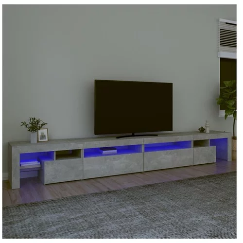  TV omarica z LED lučkami betonsko siva 290x36,5x40 cm