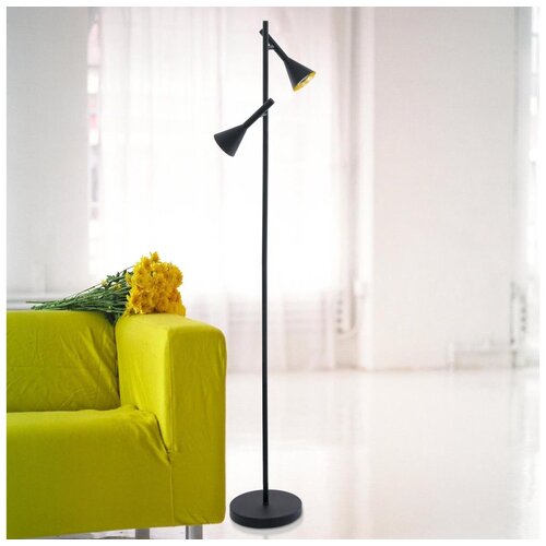 Eglo Cortaderas podna/2, led, gu10, 2x5w, crno/zlatna Slike