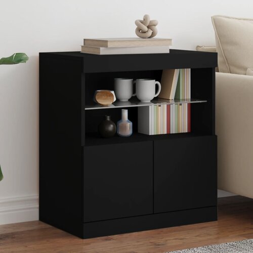  The Living Store Komoda z LED lučkami črna 60x37x67 cm - Komoda, (21448217) Slike