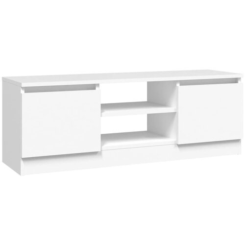 Maison Chic TV omarica - TV stojalo - Televizijska omarica z vrati bela 102x30x36 cm, (21700917) Slike