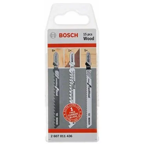 Bosch Set listova za pilu Wood (Drvo, T-završetak, 15 -dij.)