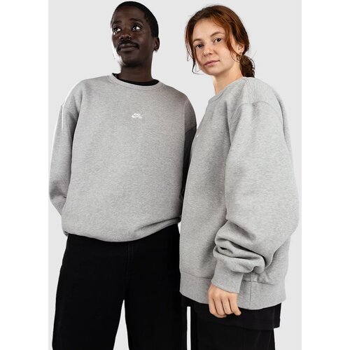 Nike SB Fleece Skate Crew Pulover dk grey heather / white Cene