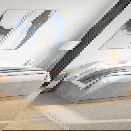 Furnova Posteljni okvir betonsko siv 200x200 cm inženirski les, (21939306) Slike