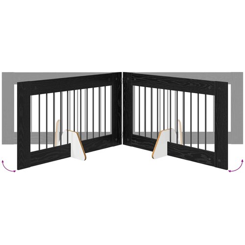  Vrata za pse s postoljem 4 pcs Crni hrast 100 x 60 cm Slike
