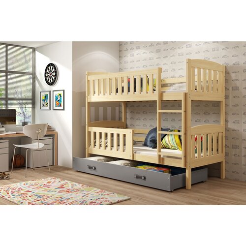 BestBed KREVET NA KAT KUBUS 200X90 S LADICOM (VIE BOJA) - BOR-grafit Slike