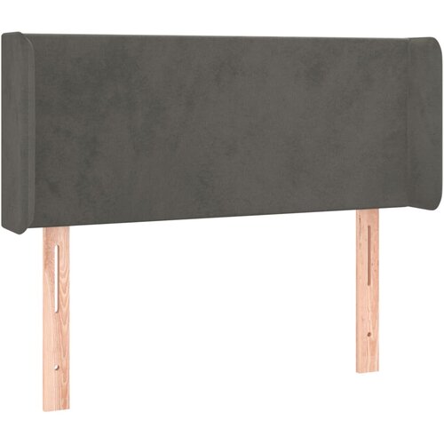 VidaXL Vzglavje z u&amp;scaron;esi temno siv 103x16x78/88 cm žamet, (20954162) Slike