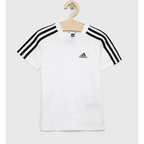 Adidas Otroška bombažna kratka majica LK 3S CO bela barva