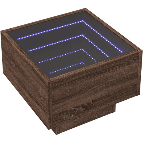  Noćni ormarić s beskonačnim LED boja smeđeg hrasta 40x40x30 cm Slike