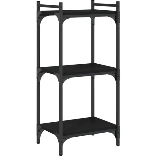 Maison Chic Knjižna omara - Knjižni regal 3-nadstropna črna 40x30x86 cm inženirski les, (21725025) Slike