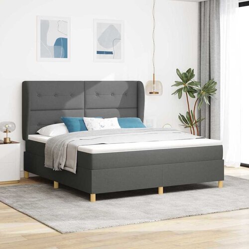  Krevet s opruga kutije Tamno siva 200 x 180 cm tkanina Cijene