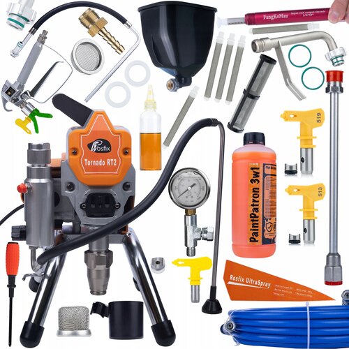 Rosfix Set Tornado RT2 Airless Brizgalna Naprava &ndash; Brezkrtačni Motor 1800W, 22MPa | 2,2L/min, 6L Rezervoar, (5000356543) Cene