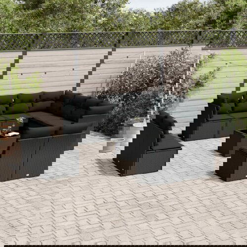 vidaXL 12-dijelni set vrtnih sofa od poliratana s jastucima crni Cijene