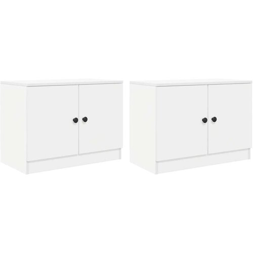  za krevet s pohranom 2 pcs Bijela 66 x 35 x 48 cm - Bijela Slike