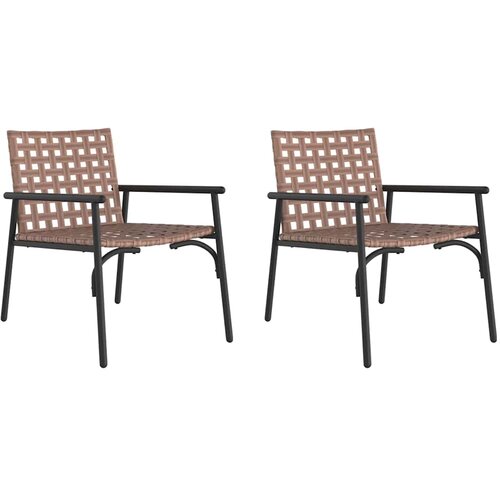  Vrtna stolica 2 pcs Smeđa 78 x 55,5 x 75,5 cm poliratan Slike