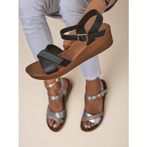 Resti Royal Fashion Women&amp;#039;s Rhinestone Wedge Sandals Allona Slike