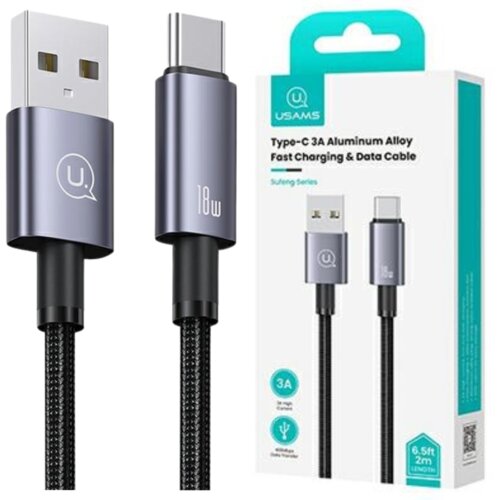 Usams USB NA USB-C 3A 2M HITRI POLNILNI KABEL ZA TELEFON, JEKLO, (21980355) Cene