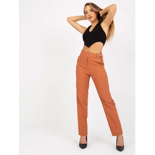 Fashion Hunters Women's copper pants made of fabric with pockets